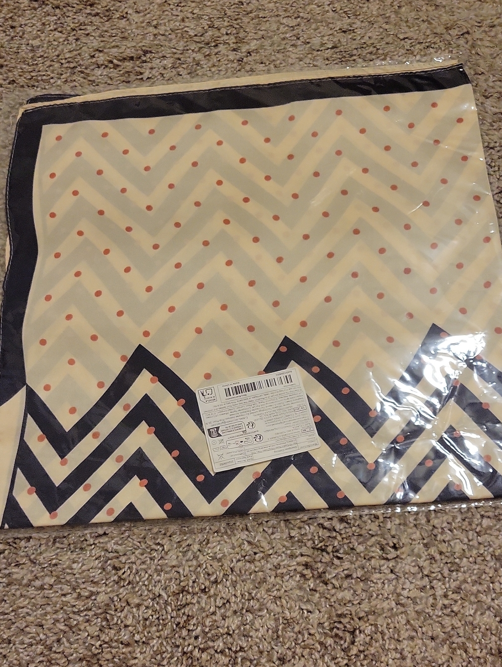Chevron and Polka Dot- Navy and Cream Women's Scarf